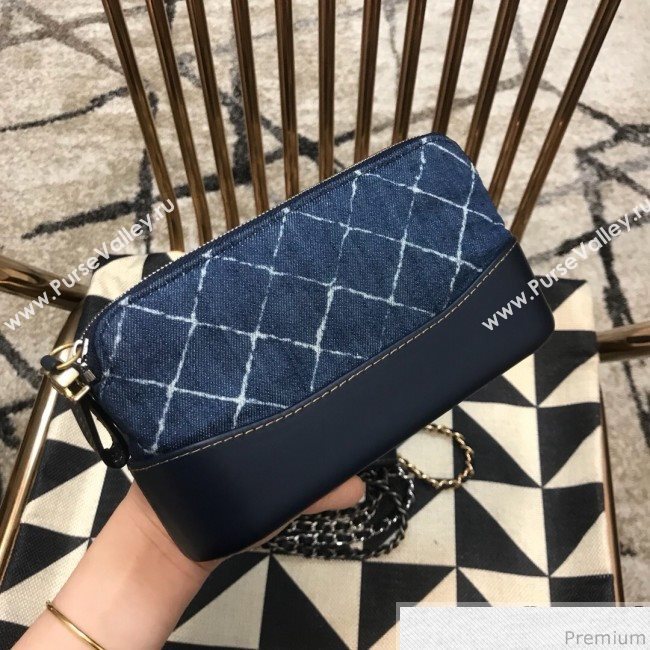 Chanel Gabrielle Clutch on Chain/Mini Bag A94505 Blue Fabric 2019 (JDH-9032514)