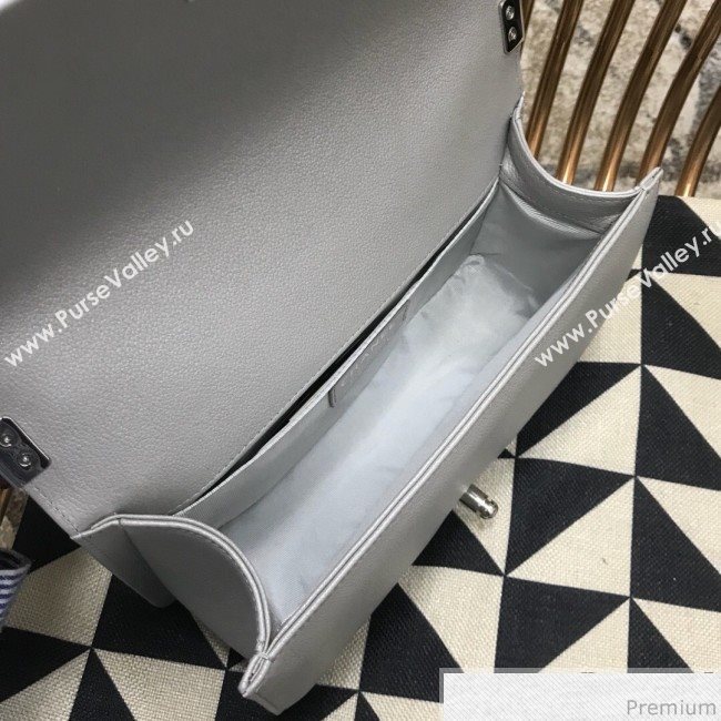 Chanel Camellia Large Boy Flap Bag A67085 Silver 2019 (JDH-9032518)