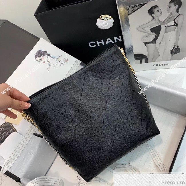 Chanel Calfskin Hobo Handbag AS0414 Black 2019 (PPP-9032521)