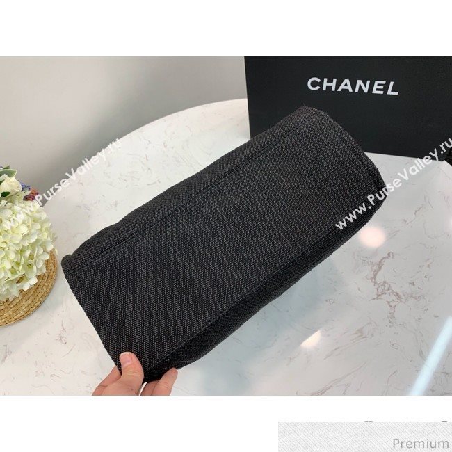 Chanel Lurex Nylon Deauville Large Shopping Tote Bag Black 2019 (PPP-9032522)