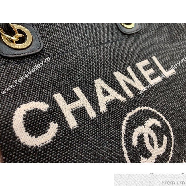 Chanel Lurex Nylon Deauville Large Shopping Tote Bag Black 2019 (PPP-9032522)