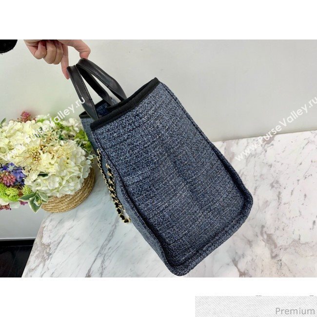 Chanel Lurex Nylon Deauville Large Shopping Tote Bag Blue/Grey 2019 (PPP-9032525)