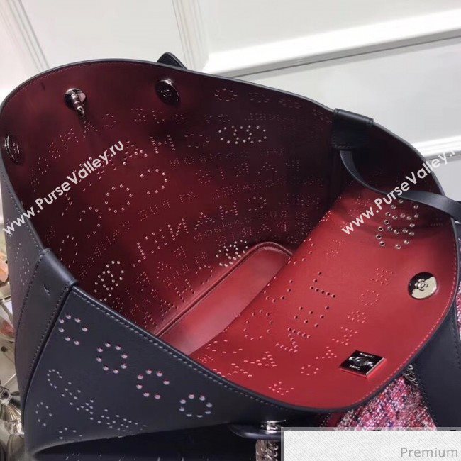 Chanel Large Eyelet Calfskin Shopping Bag AS0487 Black 2019 (XIN-9032601)