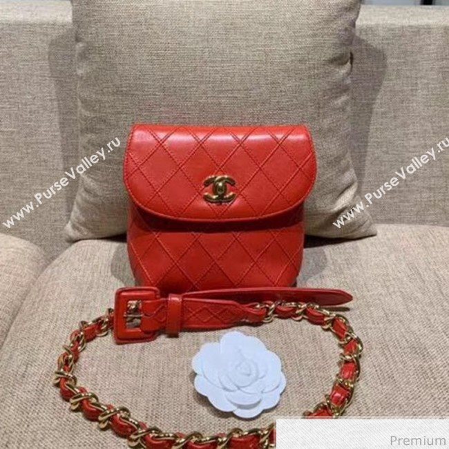 Chanel Vintage Waist/Belt Bag A80063 Red (XIN-9032606)