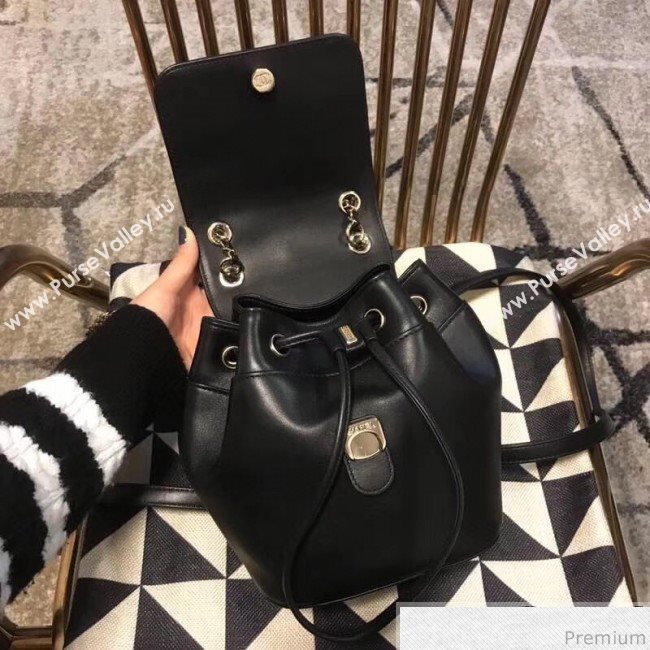 Chanel Lambskin Drawstring CC Flap Backpack Black 2019 (XIN-9032608)