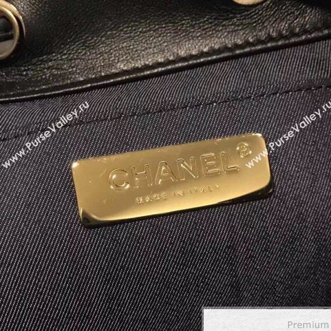 Chanel Lambskin Drawstring CC Flap Backpack Black 2019 (XIN-9032608)