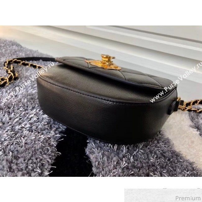 Chanel Vintage Camellia Saddle Flap Bag A57910 Black 2019 (XXY-9032612)