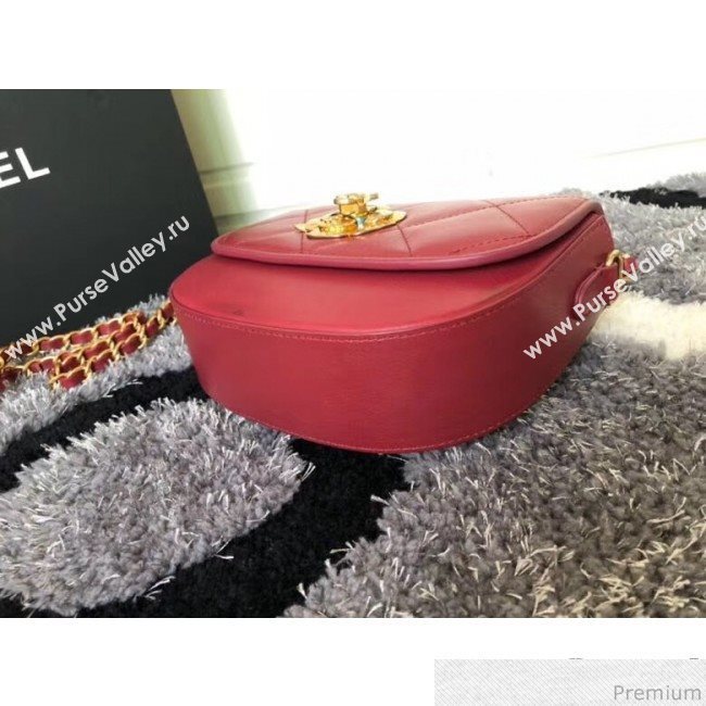 Chanel Vintage Camellia Saddle Flap Bag A57910 Red 2019 (XXY-9032613)