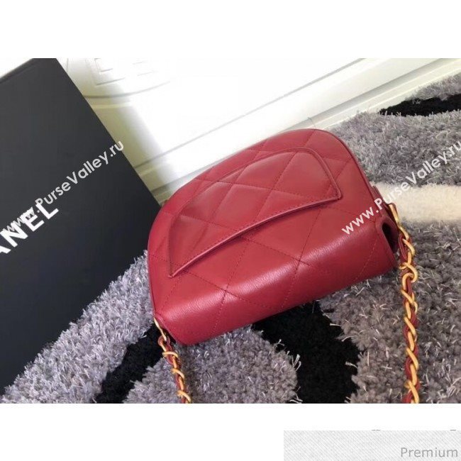 Chanel Vintage Camellia Saddle Flap Bag A57910 Red 2019 (XXY-9032613)