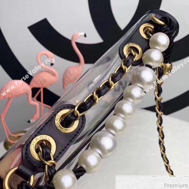 Chanel PVC Pearl Flap Bag Black/Transparent 2019 (XXY-9032614)