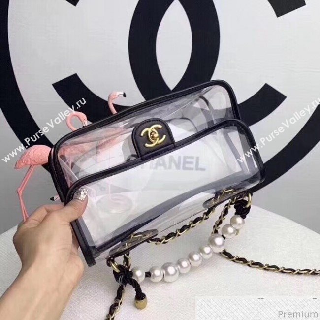 Chanel PVC Pearl Flap Bag Black/Transparent 2019 (XXY-9032614)