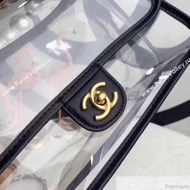 Chanel PVC Pearl Flap Bag Black/Transparent 2019 (XXY-9032614)