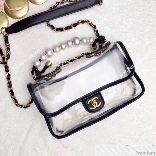 Chanel PVC Pearl Flap Bag Black/Transparent 2019 (XXY-9032614)