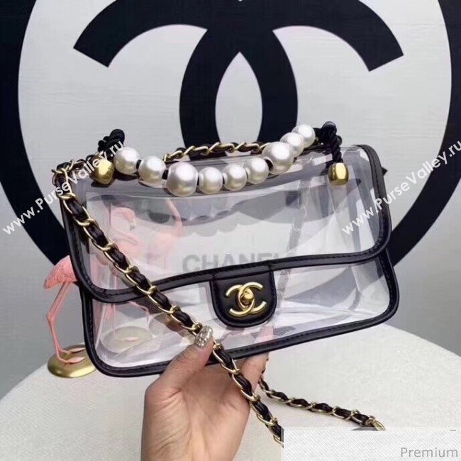 Chanel PVC Pearl Flap Bag Black/Transparent 2019 (XXY-9032614)