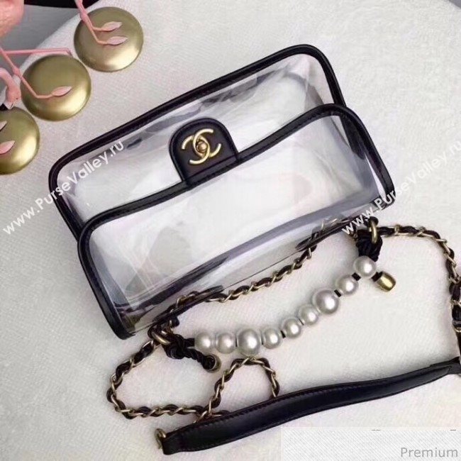 Chanel PVC Pearl Flap Bag Black/Transparent 2019 (XXY-9032614)