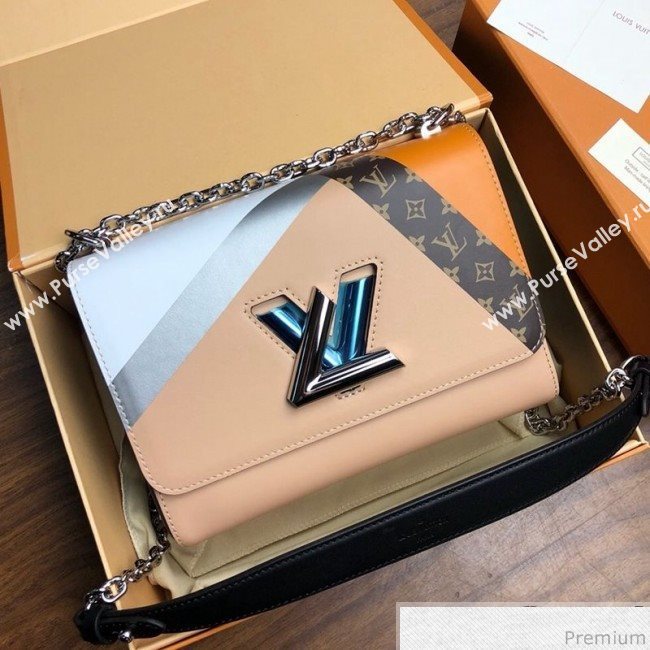 Louis Vuitton Twist Denim MM Chain Bag M50280 Pink 2019 (LVSJ-9032203)