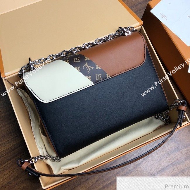 Louis Vuitton Twist Denim MM Chain Bag M50280 Black 2019 (LVSJ-9032204)