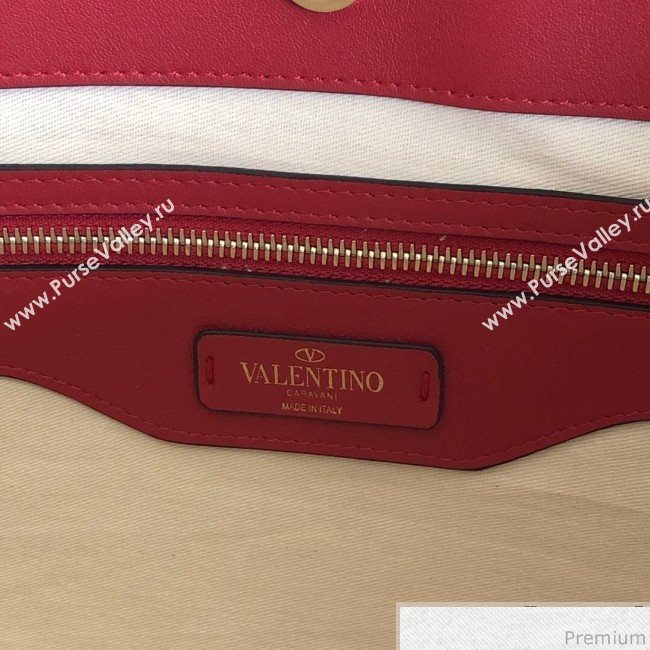 Valentino Large Chevron Rockstud Shopping Tote Bag Red 2019 (JJ3-9032707)