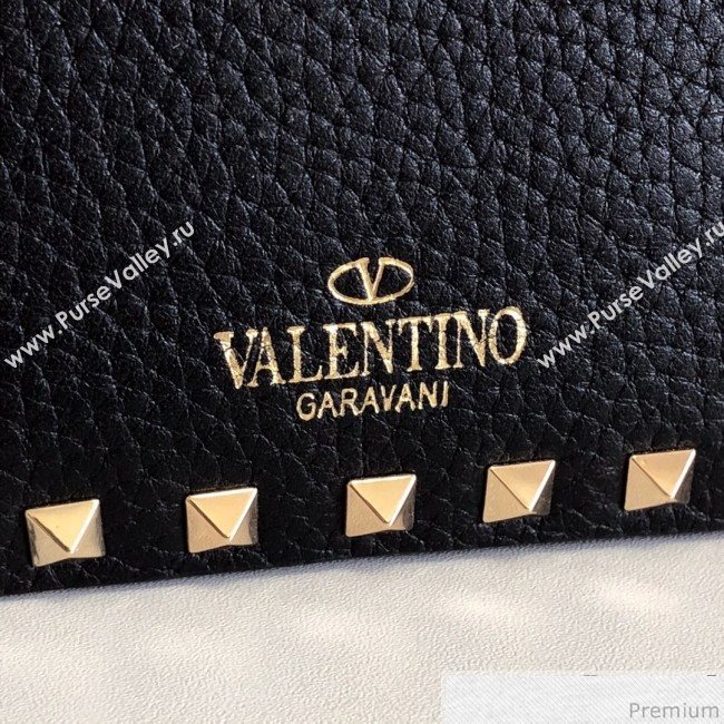 Valentino Rockstud Rolling Grained Camera Shoulder Bag Black/Gold 2019 (JJ3-9032713)