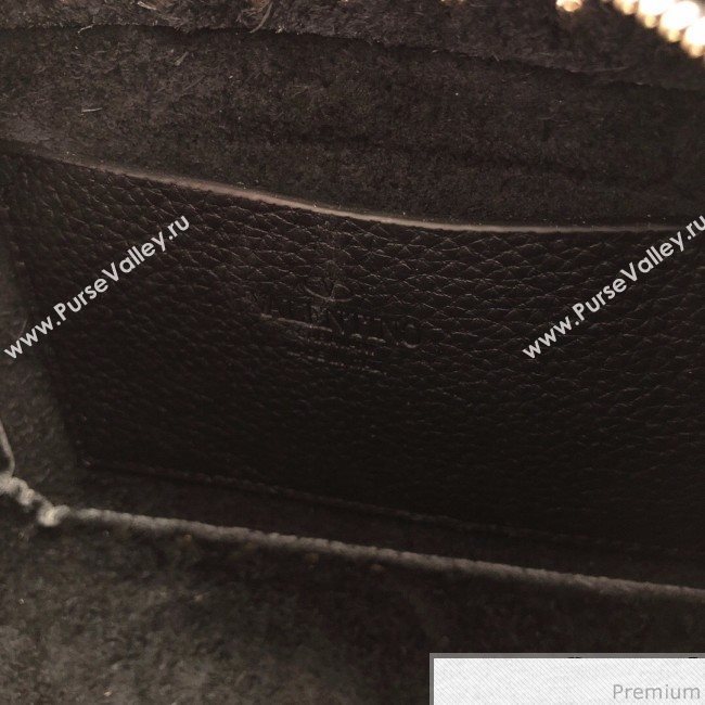 Valentino Rockstud Rolling Grained Camera Shoulder Bag Black/Gold 2019 (JJ3-9032713)