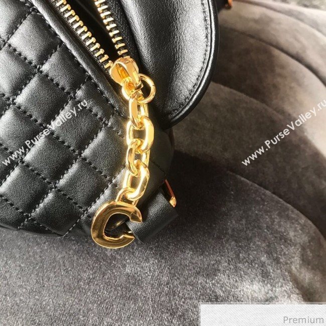 Celine Small Belt Bag C Charm in Quilted Calfskin 188153 Black 2019 (JDP-9032715)