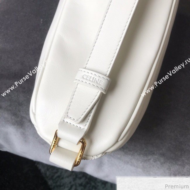 Celine Small Belt Bag C Charm in Quilted Calfskin 188153 White 2019 (JDP-9032716)