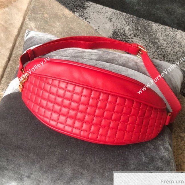 Celine Small Belt Bag C Charm in Quilted Calfskin 188153 Red 2019 (JDP-9032717)