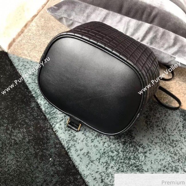 Celine Small C Charm Bucket Shoulder Bag/Backpack in Quilted Calfskin 188373 Black 2019 (JDP-9032718)