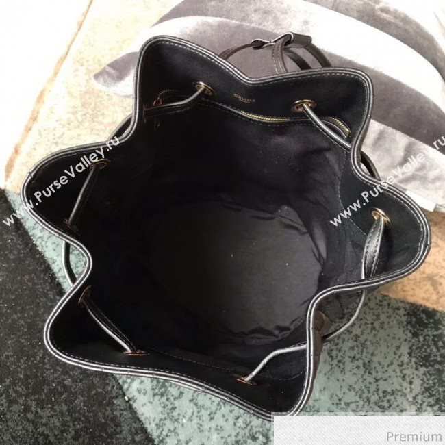 Celine Small C Charm Bucket Shoulder Bag/Backpack in Quilted Calfskin 188373 Black 2019 (JDP-9032718)