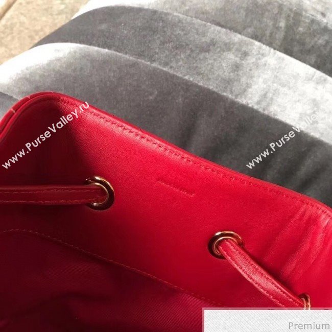 Celine Small C Charm Bucket Shoulder Bag/Backpack in Quilted Calfskin 188373 Red 2019 (JDP-9032719)
