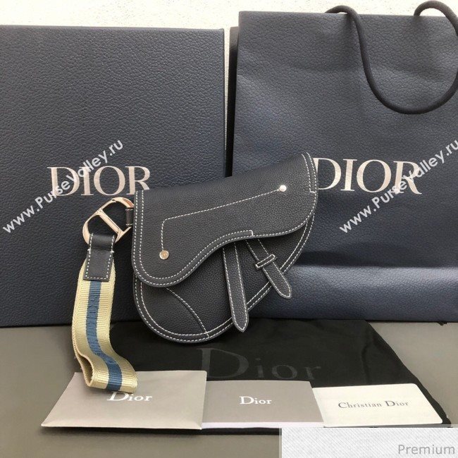 Dior Saddle Leather Clutch Dark Blue (WEIP-9032723)