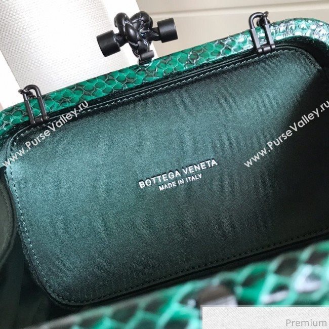 Bottega Veneta Silk Chain Knot Intreccio Impero Clutch Green 2019 (MISU-9032728)