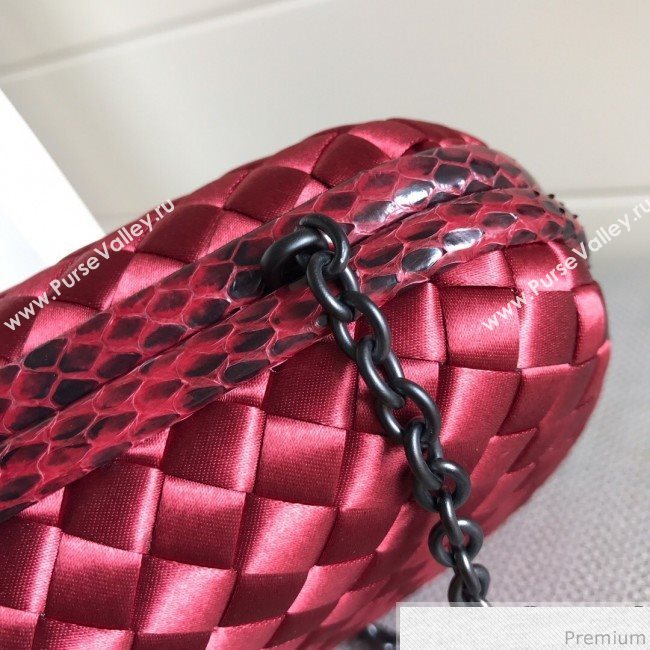 Bottega Veneta Silk Chain Knot Intreccio Impero Clutch Red 2019 (MISU-9032729)