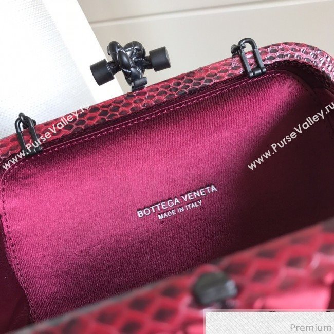 Bottega Veneta Silk Chain Knot Intreccio Impero Clutch Red 2019 (MISU-9032729)