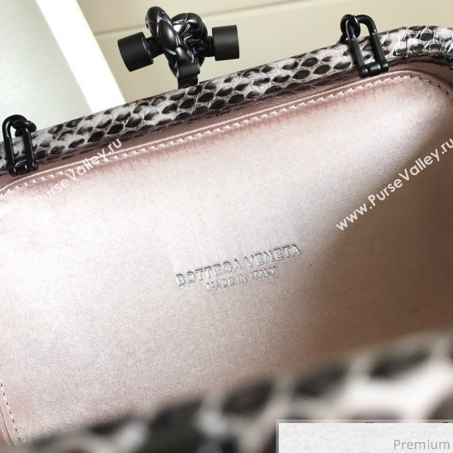 Bottega Veneta Silk Chain Knot Intreccio Impero Clutch Light Purple 2019 (MISU-9032731)