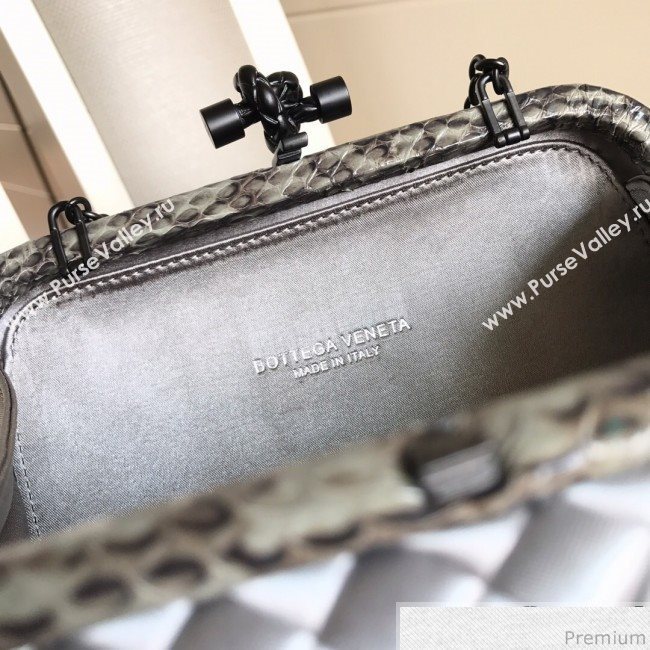 Bottega Veneta Silk Chain Knot Intreccio Impero Clutch Silver 2019 (MISU-9032732)