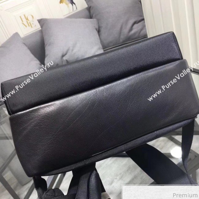 Bottega Veneta Mens Intreccio Leather and Fabric Backpack with Detachable Clutch Black 2019 (MISU-9032741)