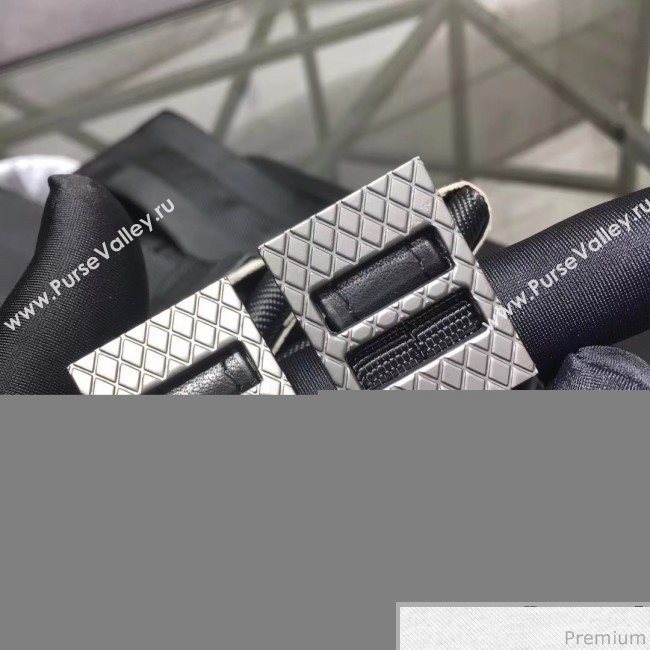 Bottega Veneta Mens Intreccio Leather and Fabric Backpack with Detachable Clutch Black 2019 (MISU-9032741)