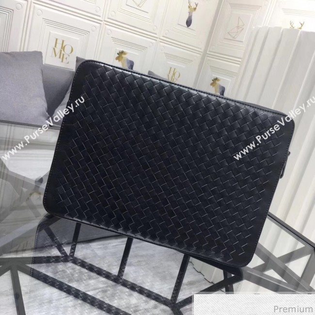 Bottega Veneta Mens Intreccio Leather and Fabric Backpack with Detachable Clutch Black 2019 (MISU-9032741)