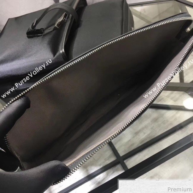 Bottega Veneta Mens Intreccio Leather and Fabric Backpack with Detachable Clutch Black 2019 (MISU-9032741)