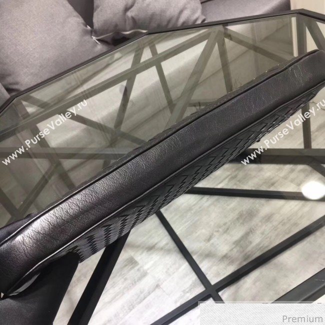 Bottega Veneta Mens Intreccio Leather and Fabric Backpack with Detachable Clutch Black 2019 (MISU-9032741)