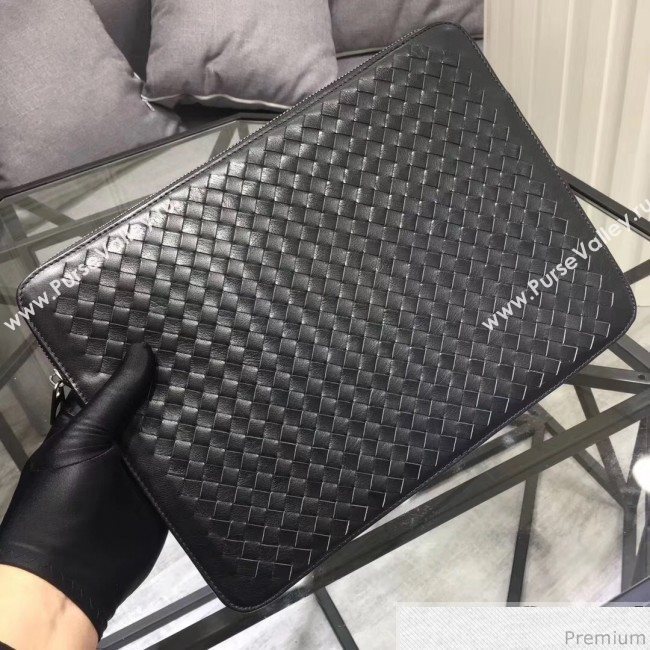 Bottega Veneta Mens Intreccio Leather and Fabric Backpack with Detachable Clutch Grey 2019 (MISU-9032742)