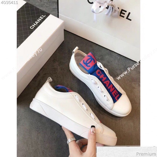 Chanel Two-Tone Sneaker White/Red/Blue 2019 (EM-9032807)