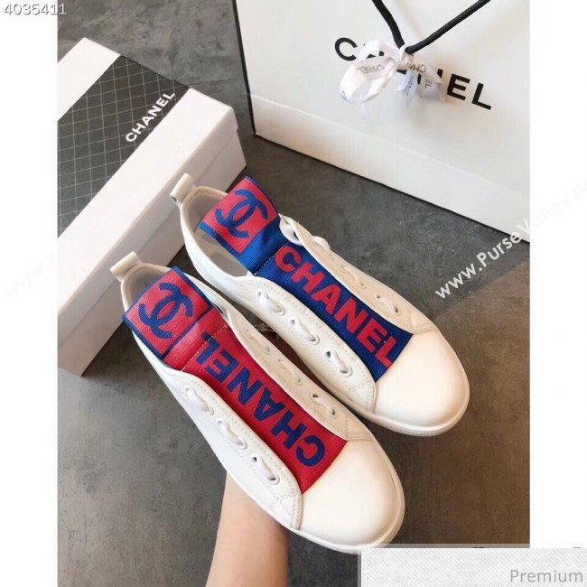 Chanel Two-Tone Sneaker White/Red/Blue 2019 (EM-9032807)
