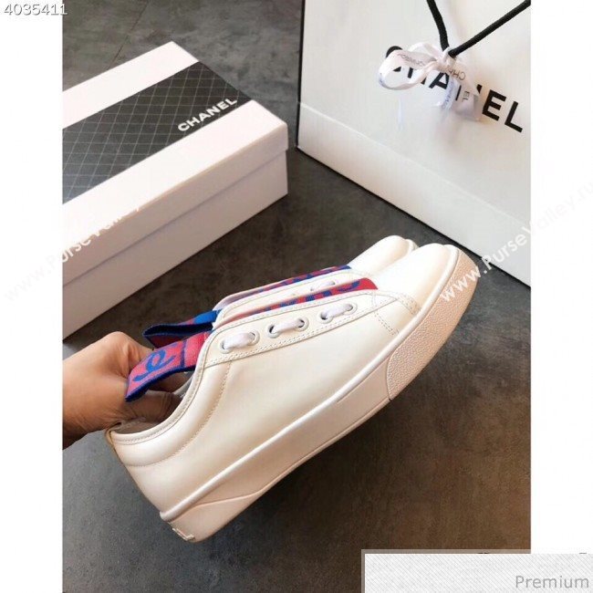 Chanel Two-Tone Sneaker White/Red/Blue 2019 (EM-9032807)