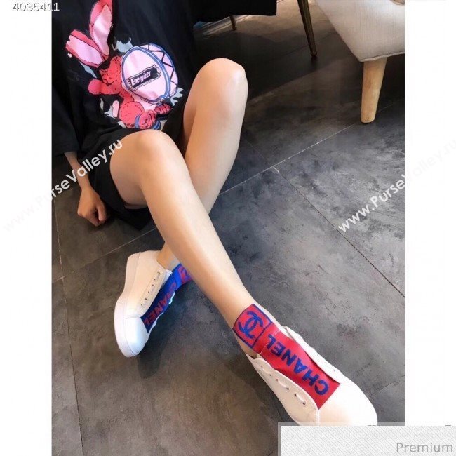 Chanel Two-Tone Sneaker White/Red/Blue 2019 (EM-9032807)