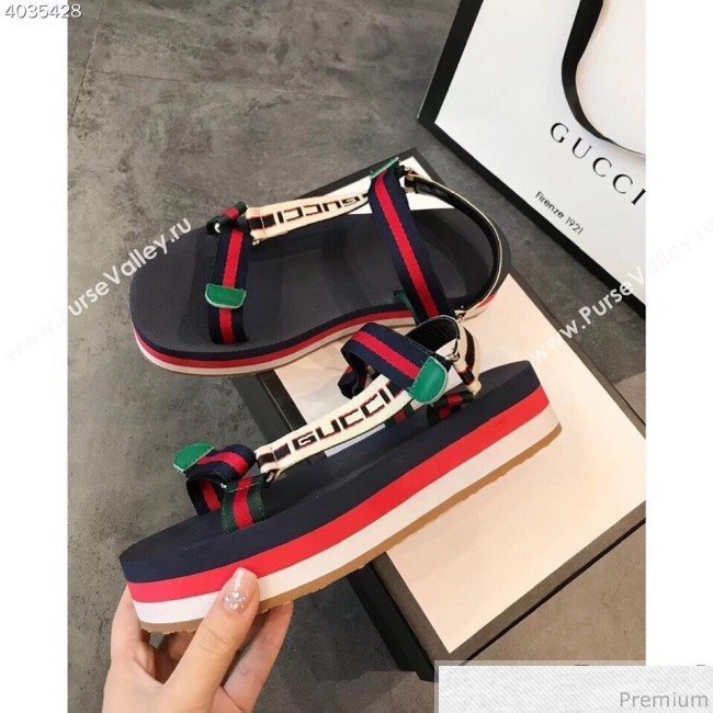 Gucci Multicolor Platform Flat Sandals 2019 (EM-9032806)