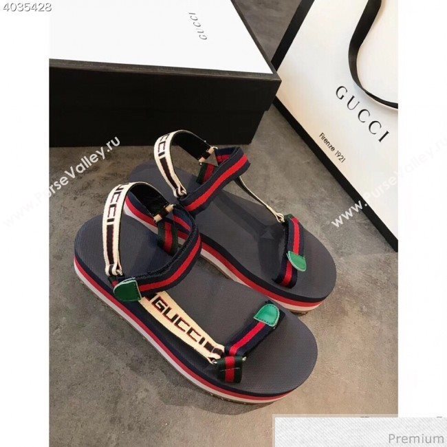 Gucci Multicolor Platform Flat Sandals 2019 (EM-9032806)