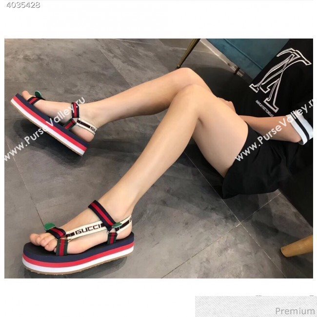 Gucci Multicolor Platform Flat Sandals 2019 (EM-9032806)