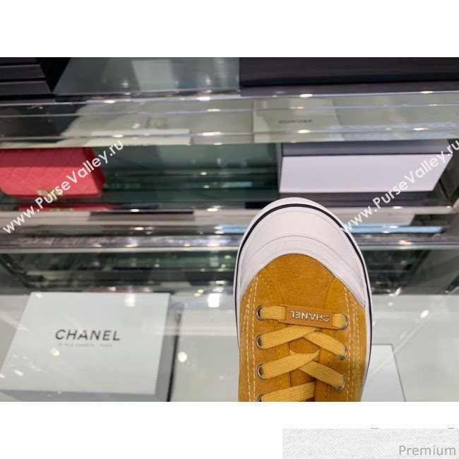 Chanel Suede Calfskin Sneakers G34760 Yellow 2019 (XO-9032819)